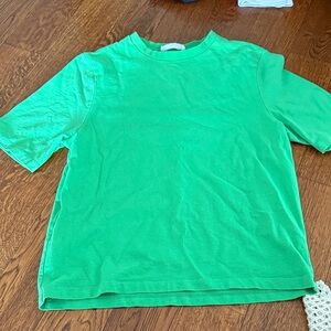 Mango Vibrant Green Short Sleeve Crewneck Tee